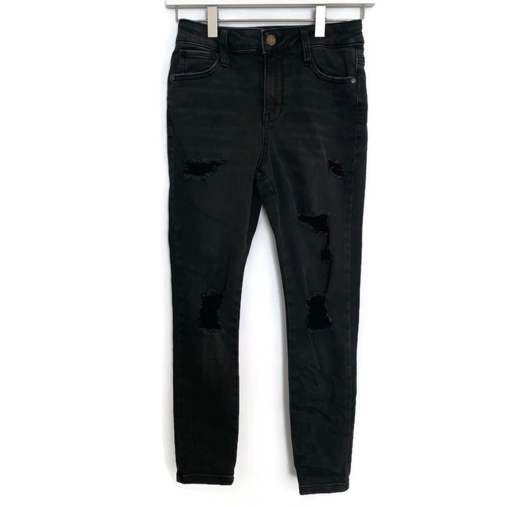 Art Class Jeans Black Denim Size 12 Skinny Distressed